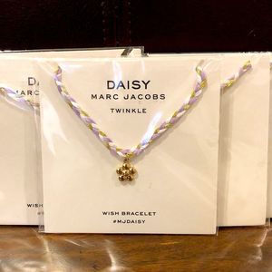 MARC JACOBS Braided Daisy Purple White Gold Wish Bracelet